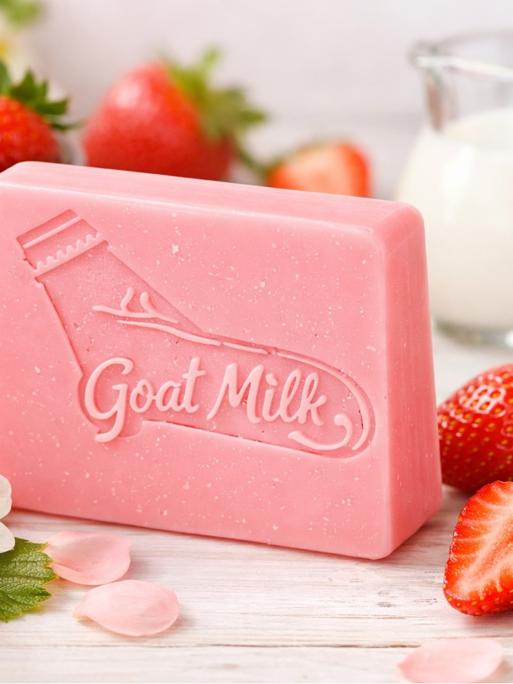 Goat Milk Jelly Bean Raspberry Goats Milk Soap Bar - Pink Nourishing Bath & Body